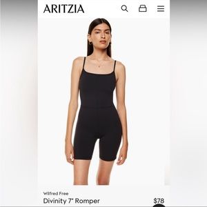 NWT black divinity romper 7”